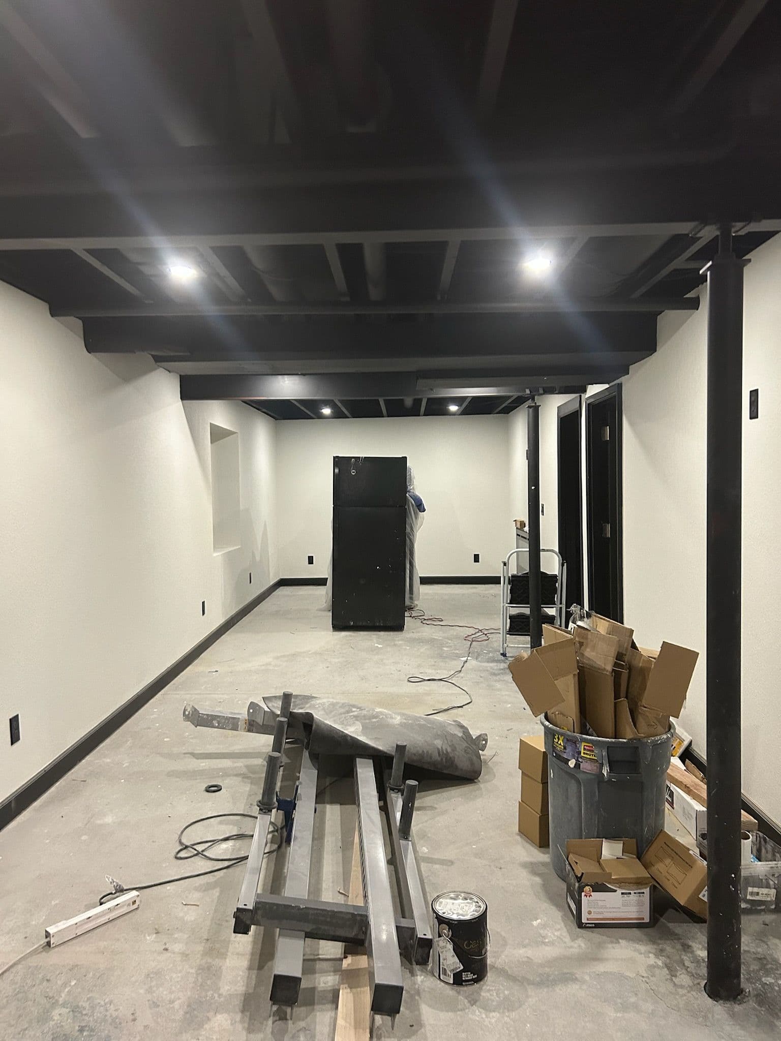 Project Basement Transformation with Sleek Black Ceilings image