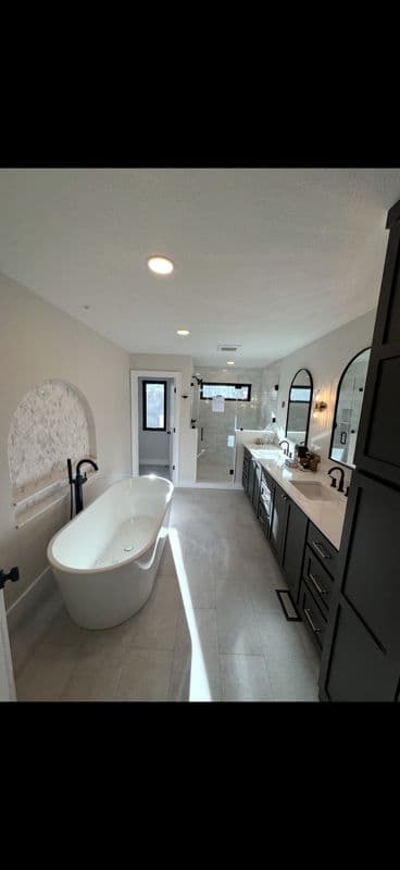 Project Modern Master Bathroom Lighting in Lafayette image