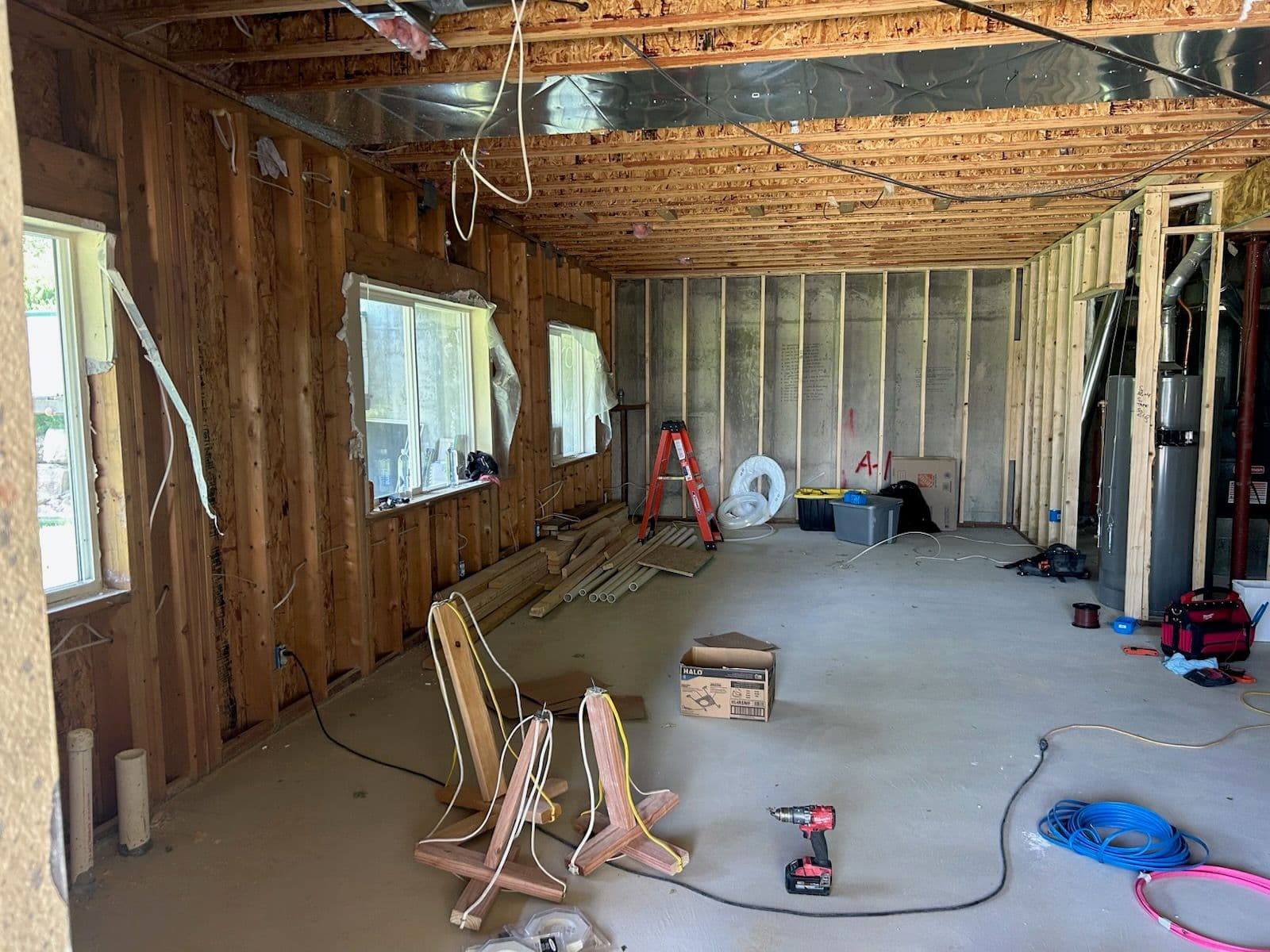 Expert Basement Wiring and Framework in Progress image